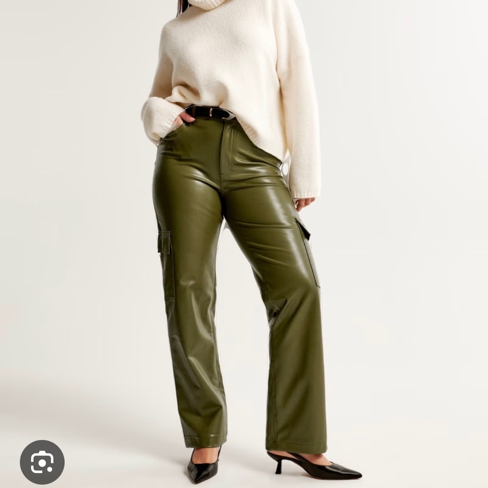 ABERCROMBIE & FITCH VEGAN LEATHER CARGO PANTS